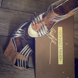 Donald Pliner cork wedge sandals